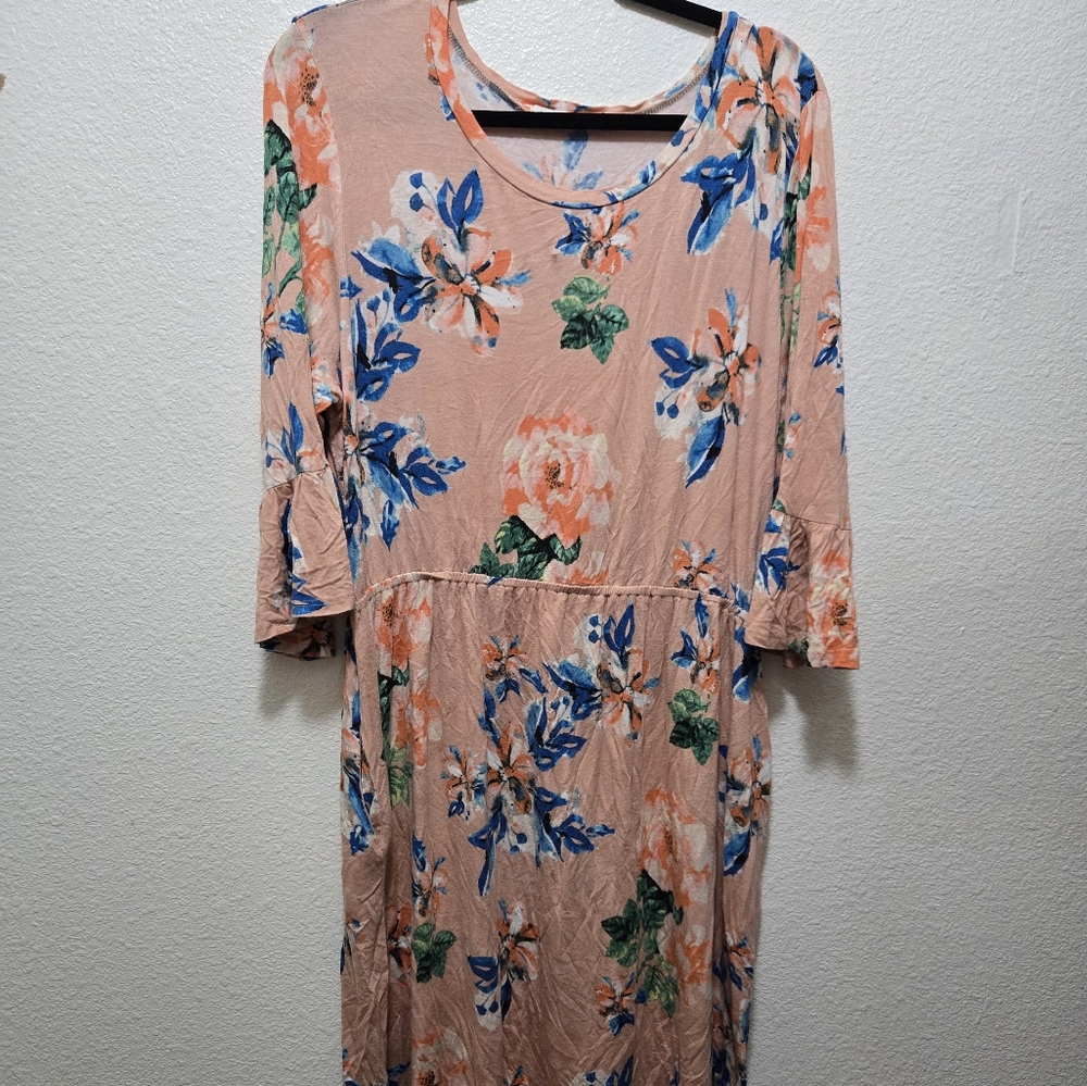 Peach Floral Dress